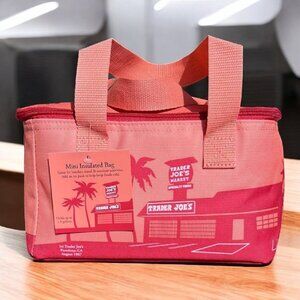 LAST ONE!  Trader Joe's Trending MINI PEACH insulated cooler bag with a zipper c